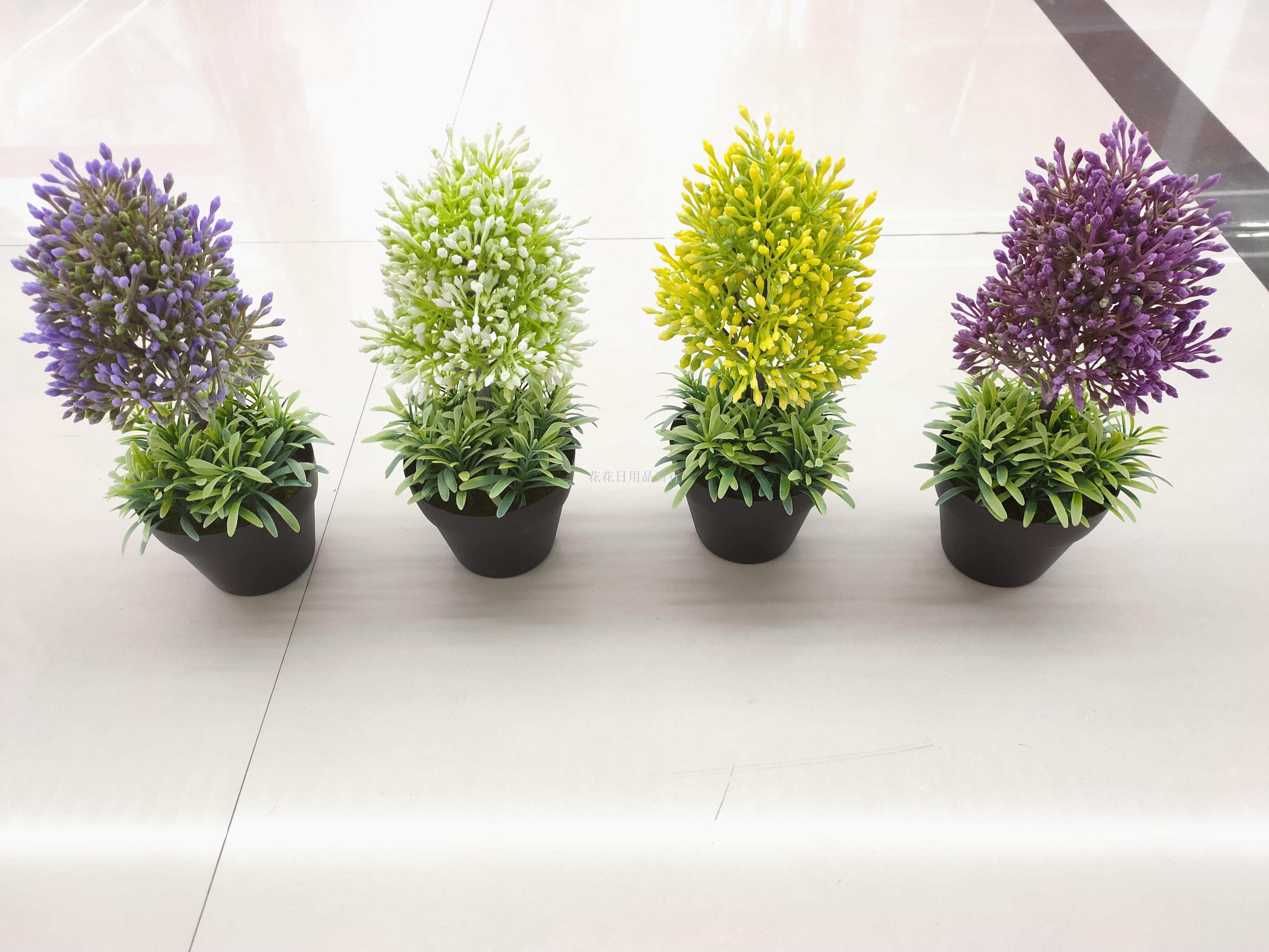 Artificial flower black plastic basin green plant bonsai adornment living room table and so on