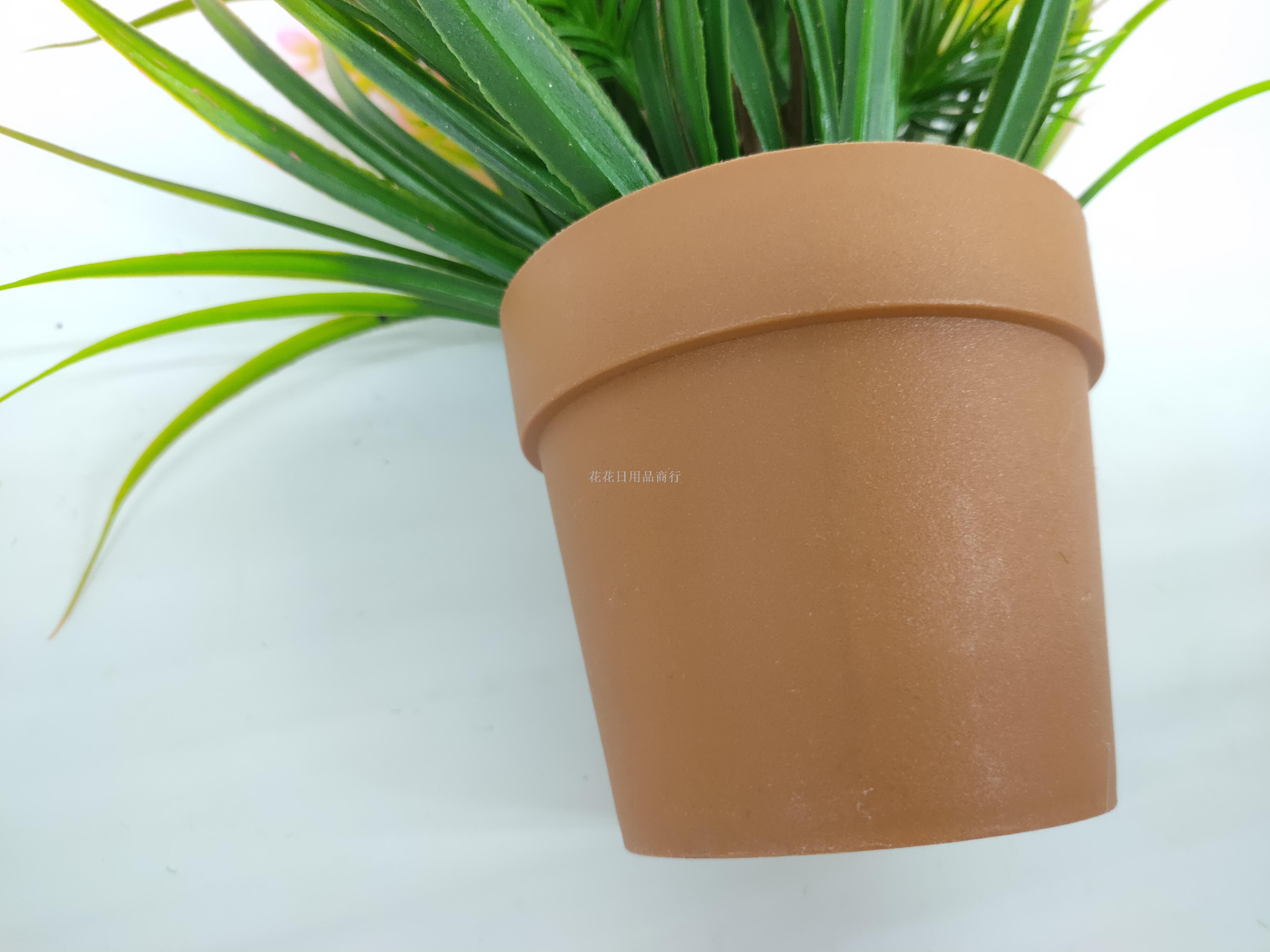 Artificial flower false flower coffee color plastic basin small flowers grass plants bonsai decorative living room