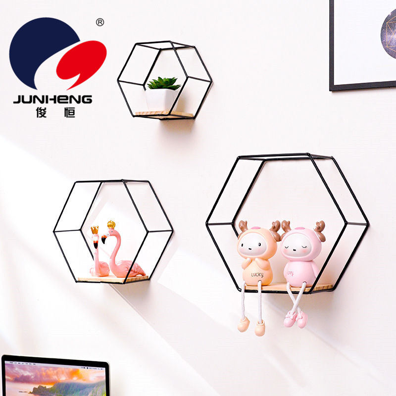 Creative Iron Wall Hexagonal Storage Rack Living Room Wall Hanging Bedroom Wall Storage Rack Creative Iron Wall Hexagonal Storage Rack Living Room Wall Hanging Bedroom Wall Storage Rack