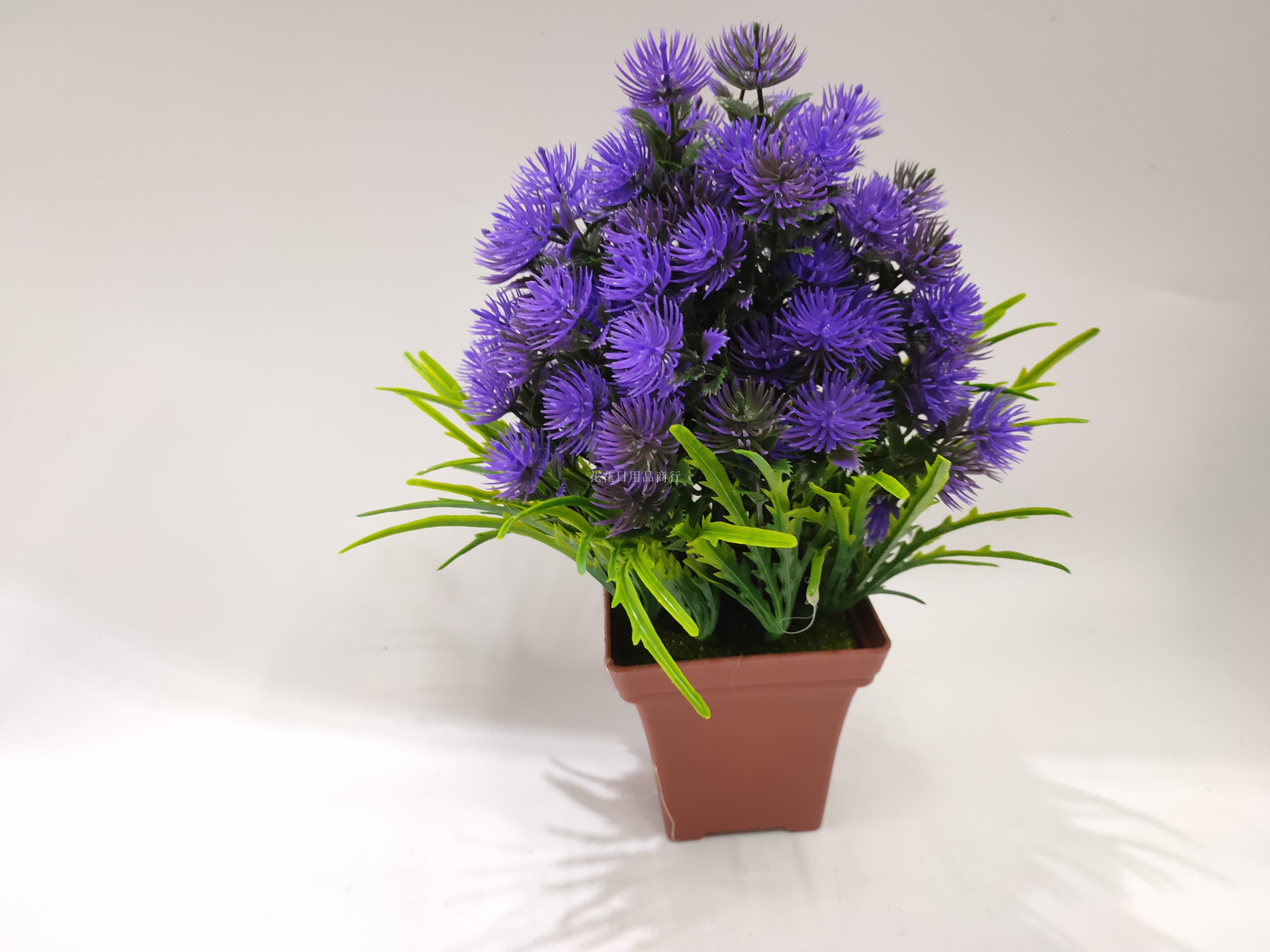 Artificial flower false flower coffee color plastic basin color green plant decorates sitting room bedroom table