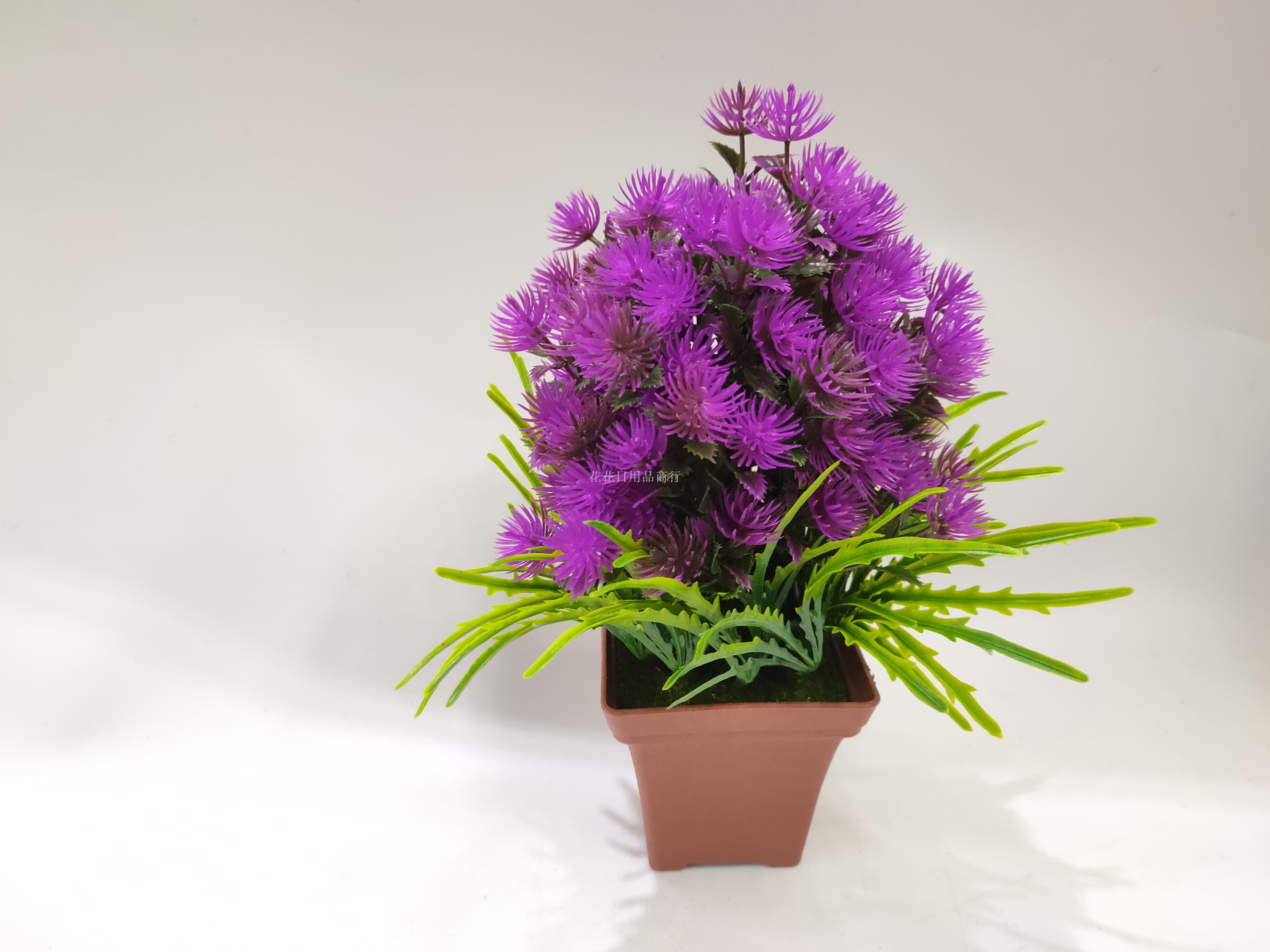Artificial flower false flower coffee color plastic basin color green plant decorates sitting room bedroom table