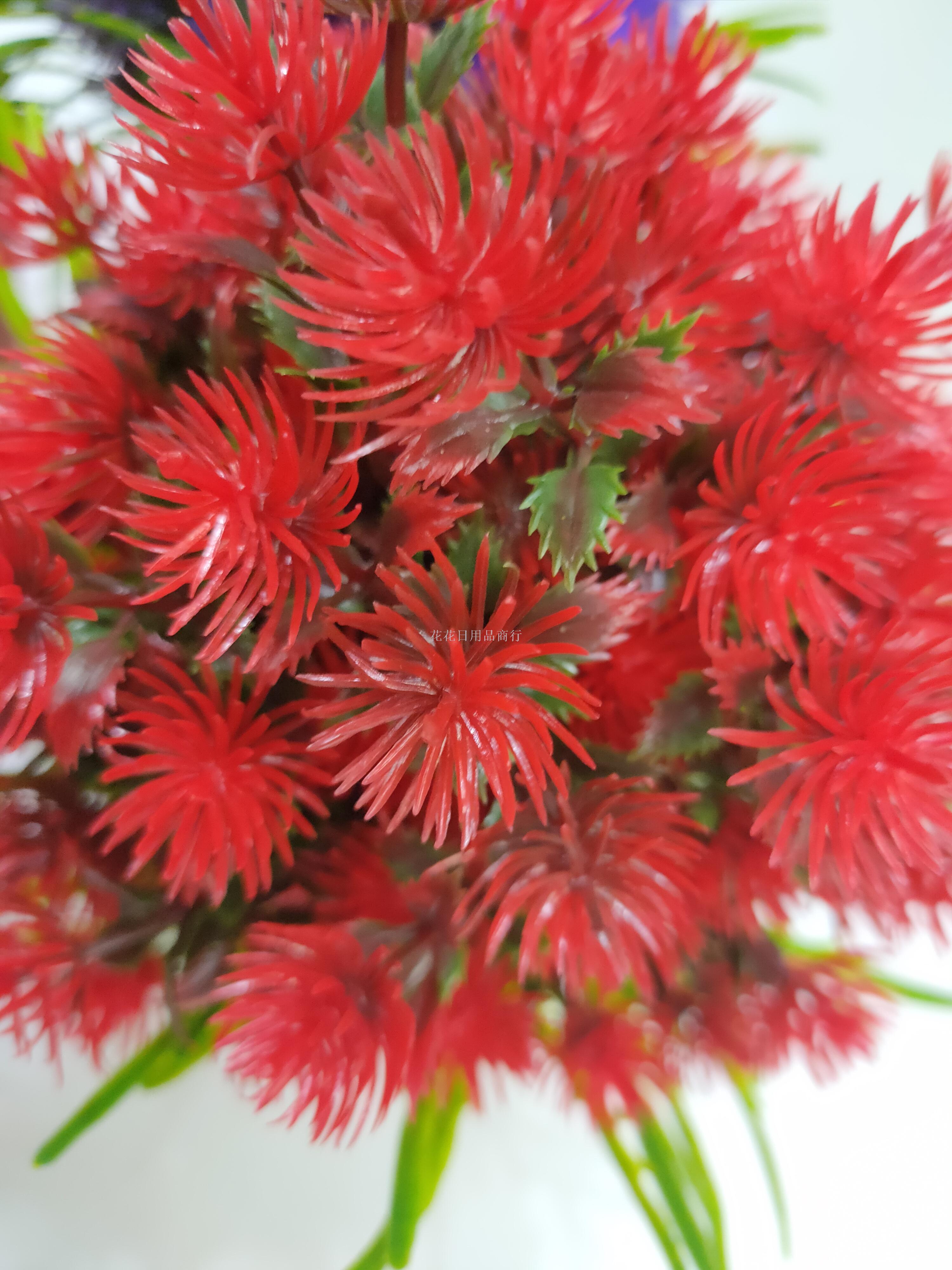 Artificial flower false flower coffee color plastic basin color green plant decorates sitting room bedroom table