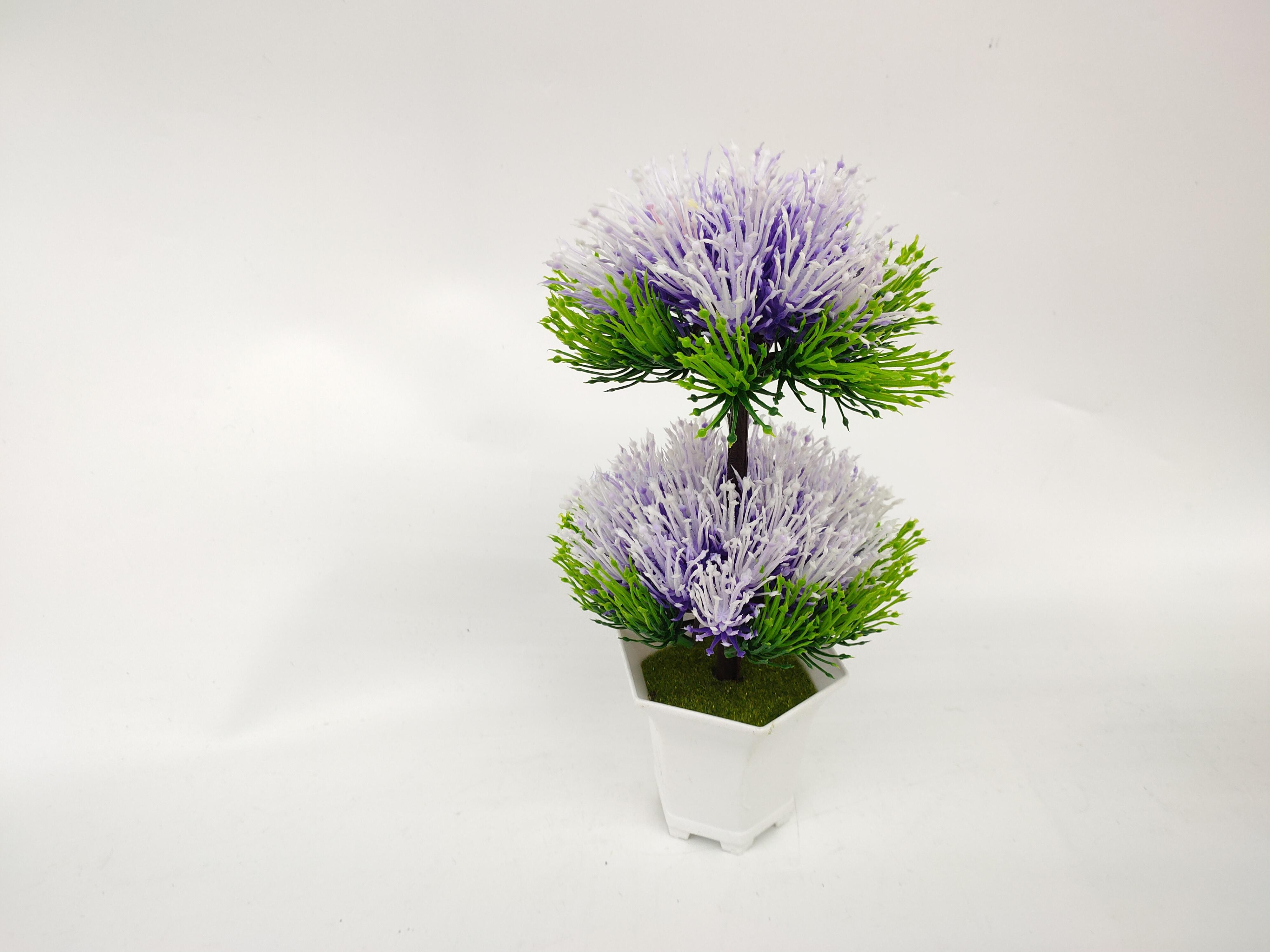 Artificial flower false flower white plastic basin double deck green plant decorates sitting room bedroom table