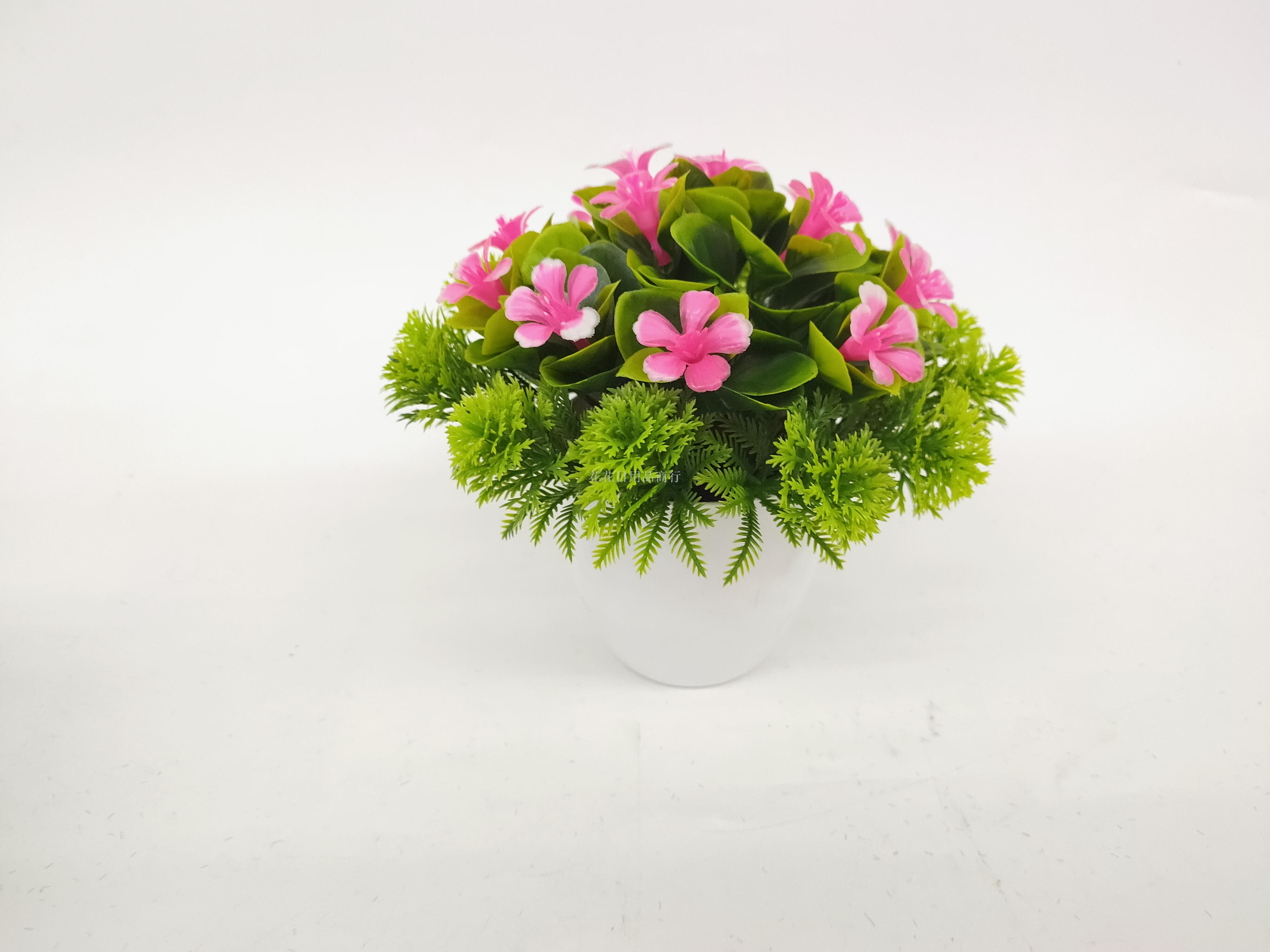 Artificial flower white plastic basin lily green potted landscape decoration living room table, etc