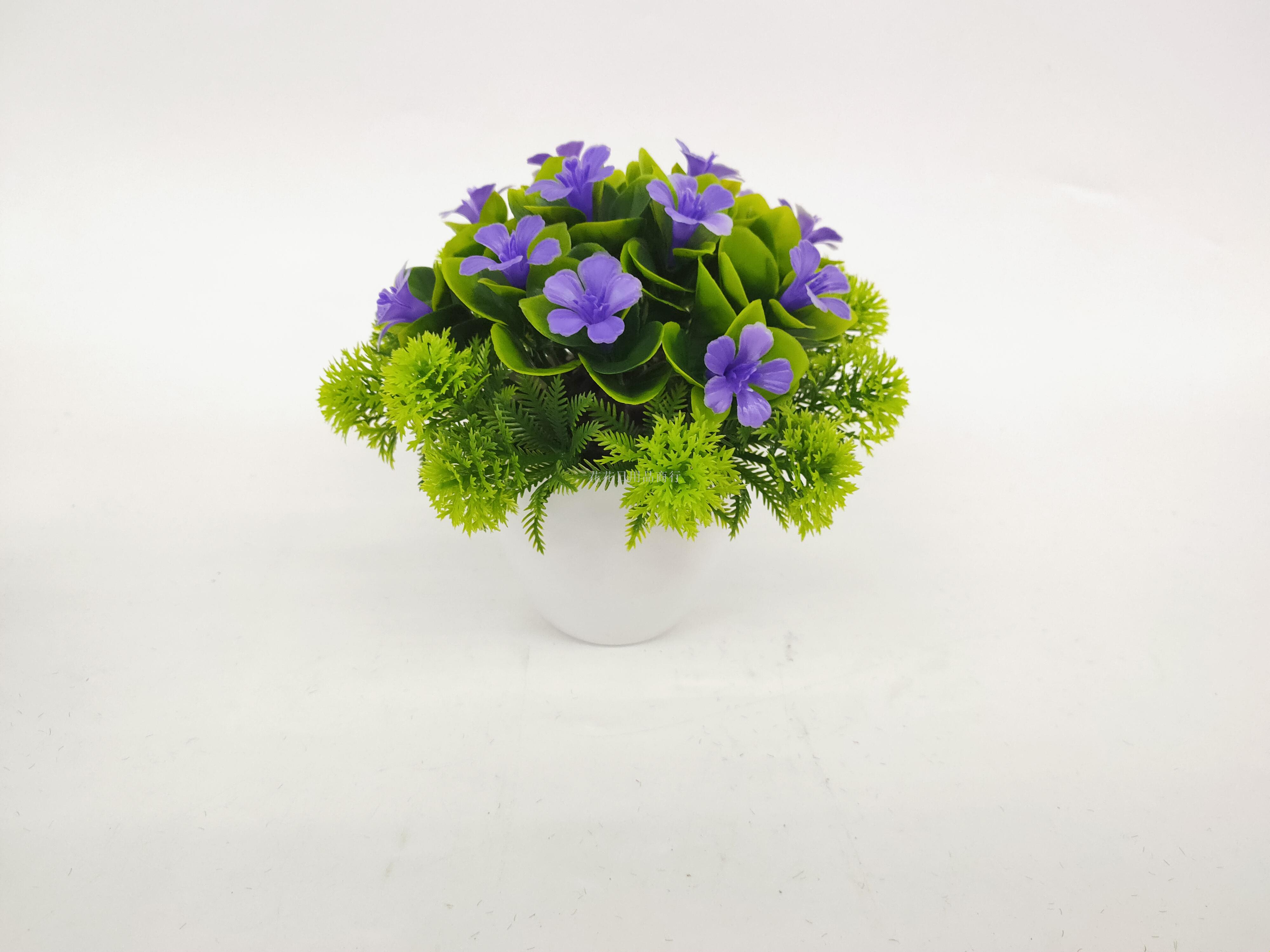 Artificial flower white plastic basin lily green potted landscape decoration living room table, etc