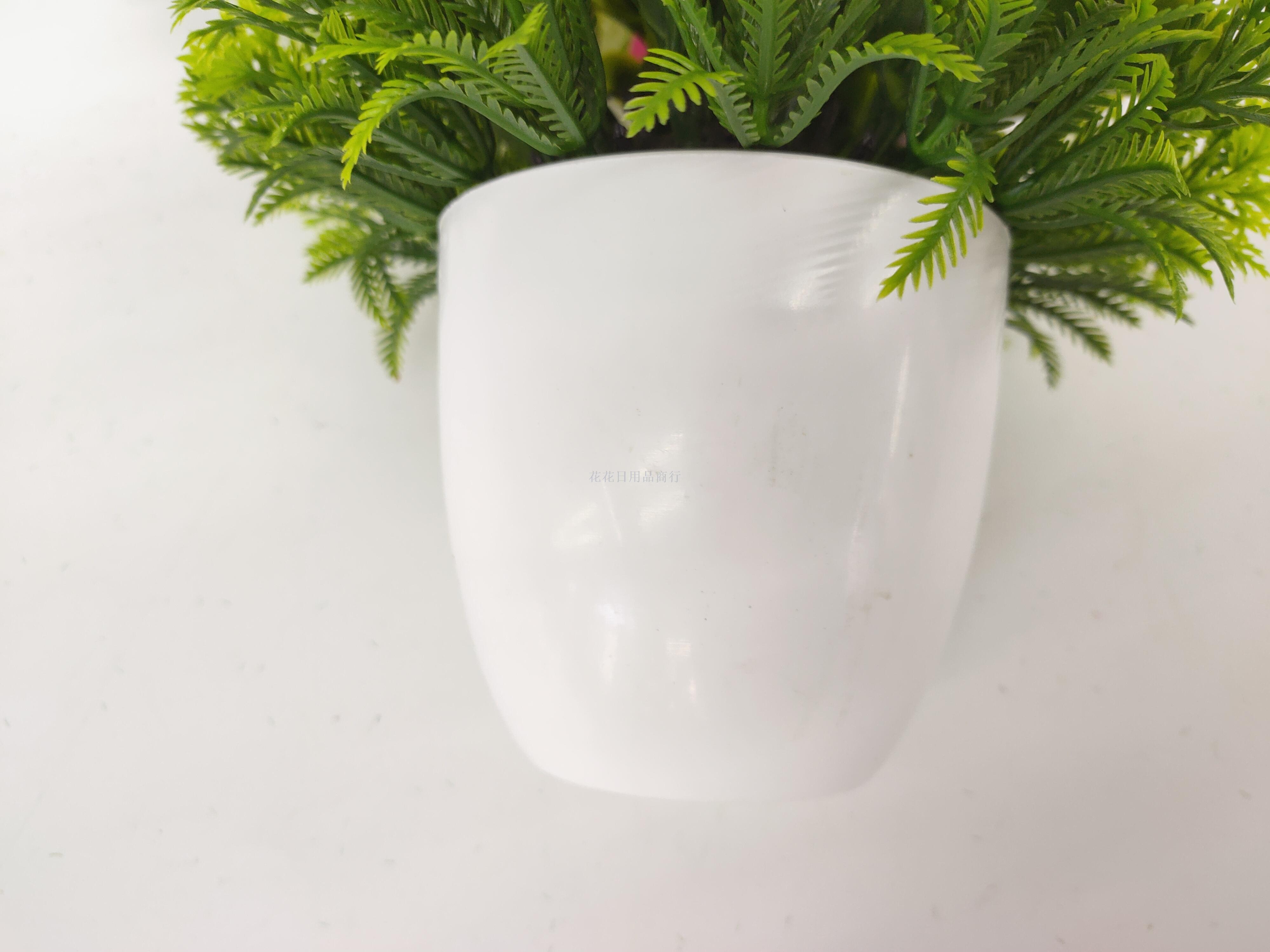 Artificial flower white plastic basin lily green potted landscape decoration living room table, etc