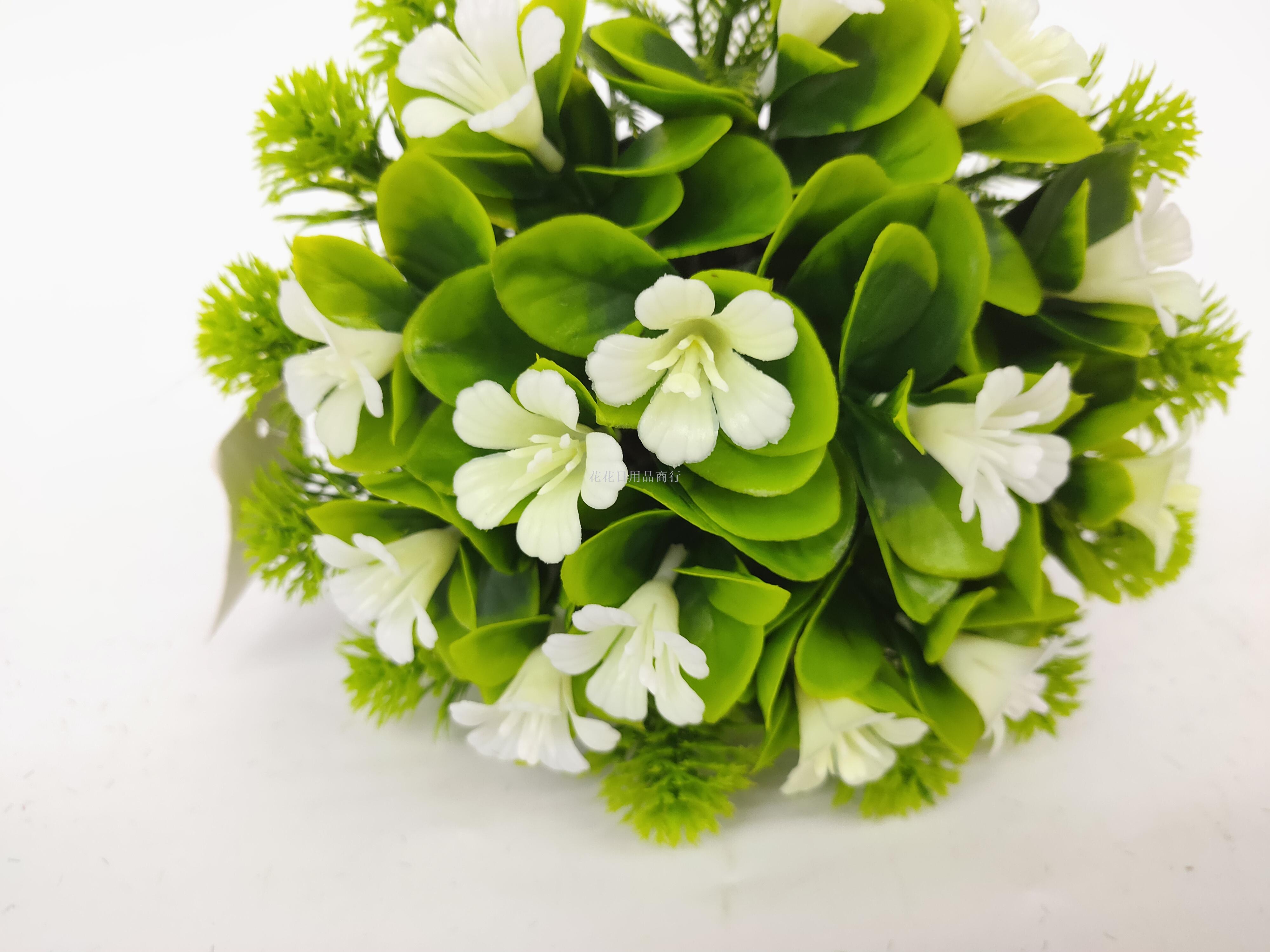 Artificial flower white plastic basin lily green potted landscape decoration living room table, etc