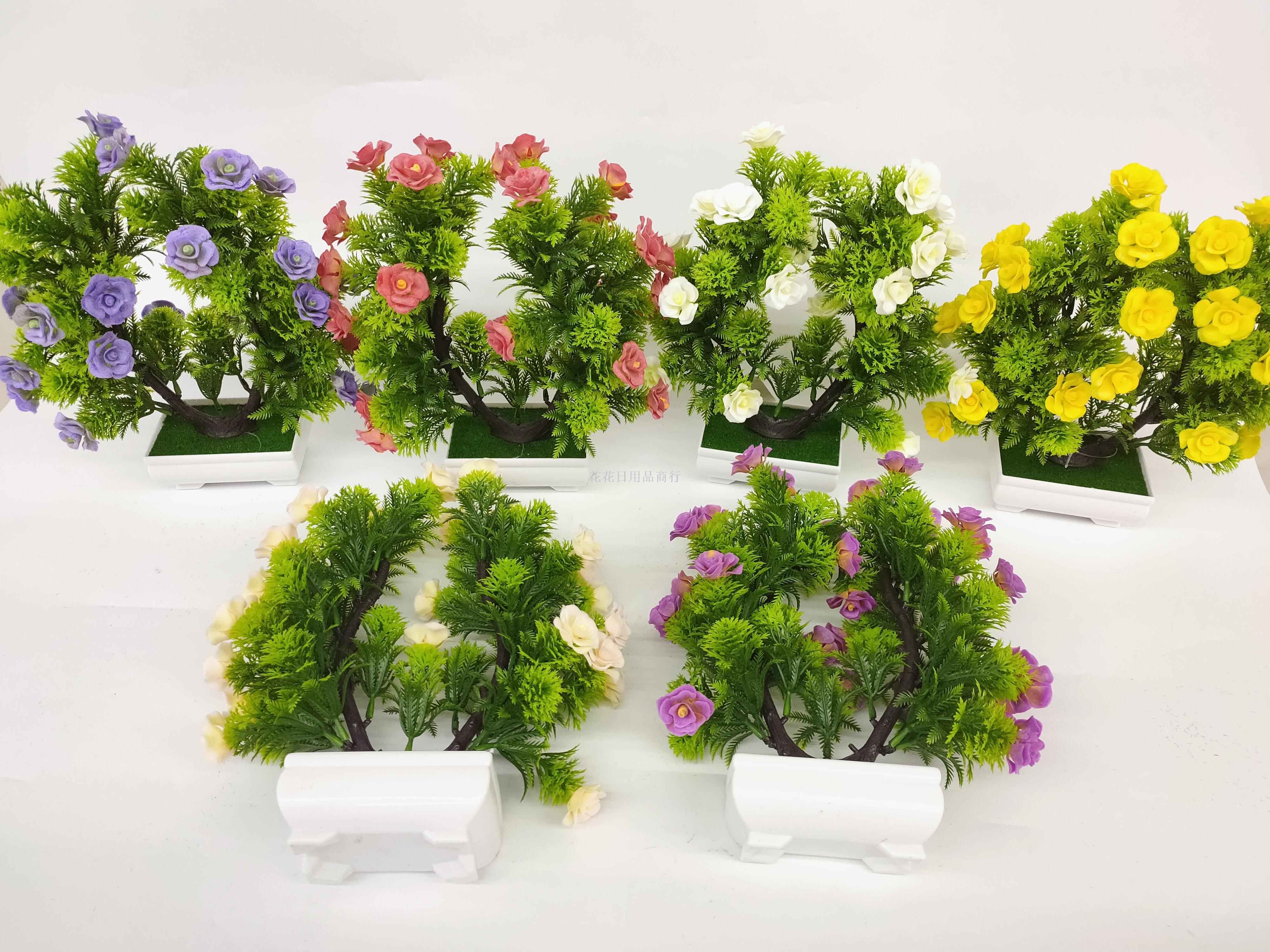 Artificial flower plastic basin u-shaped small peony potted landscape decoration living room bedroom table and so on