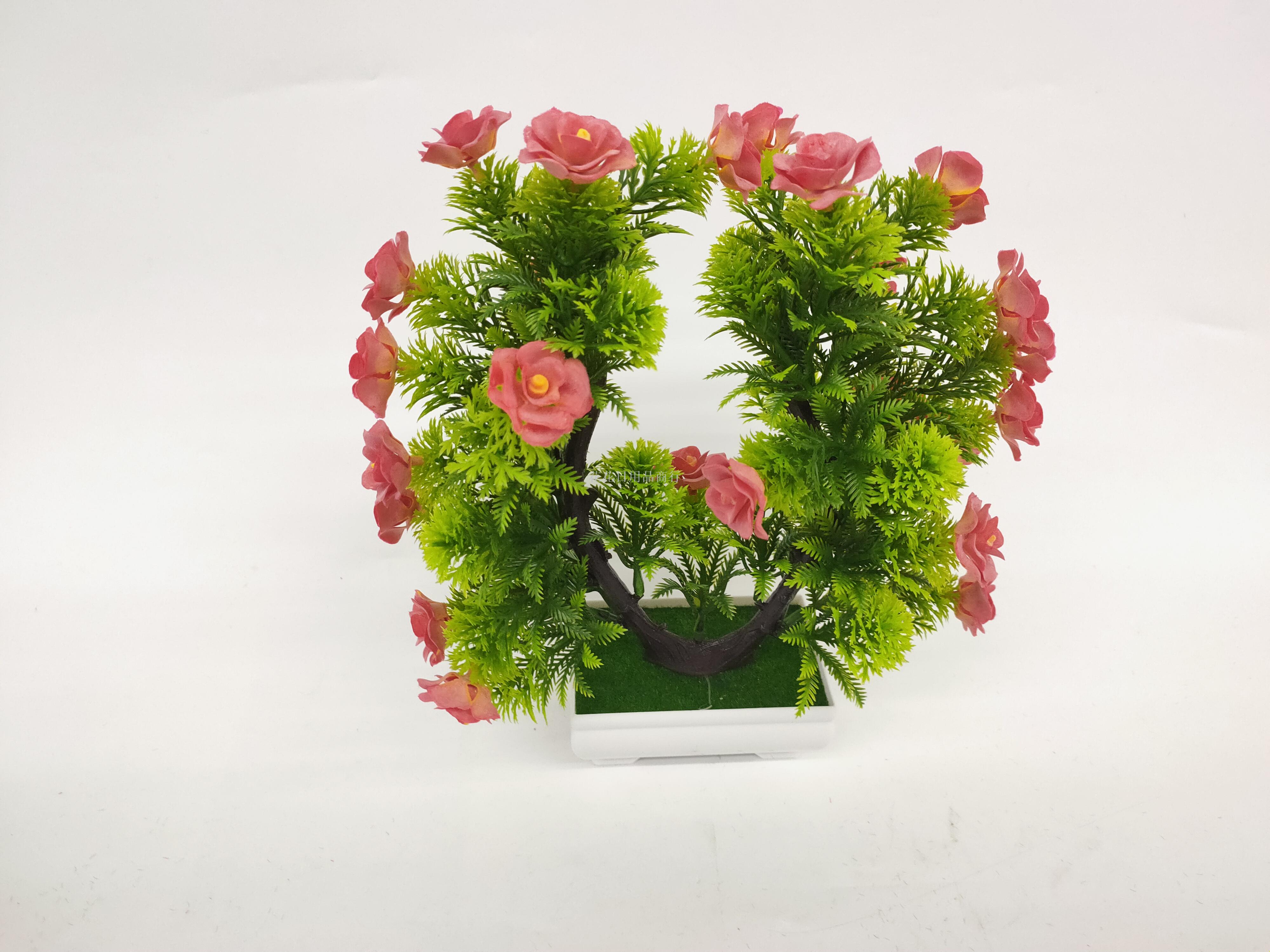 Artificial flower plastic basin u-shaped small peony potted landscape decoration living room bedroom table and so on