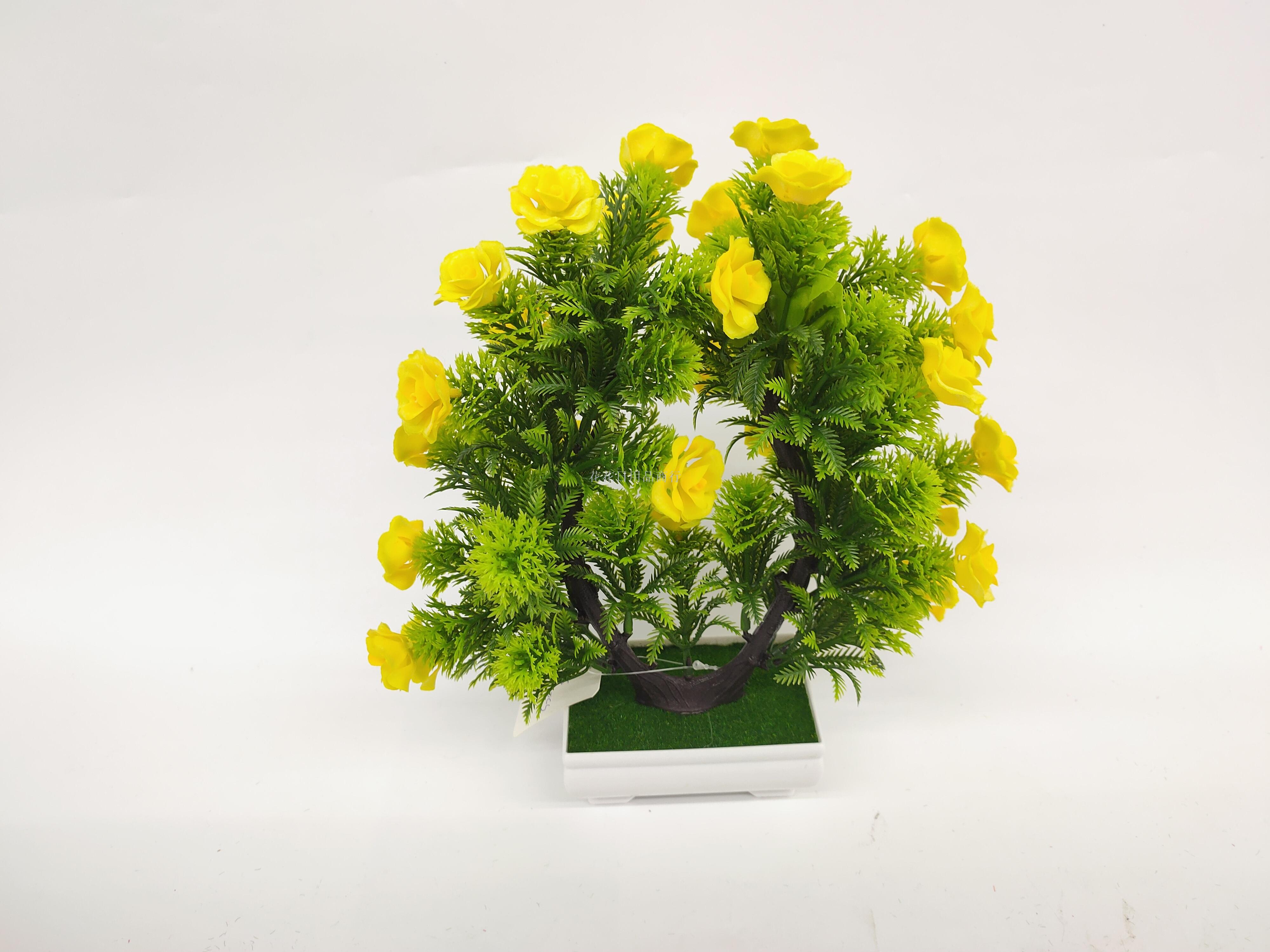 Artificial flower plastic basin u-shaped small peony potted landscape decoration living room bedroom table and so on
