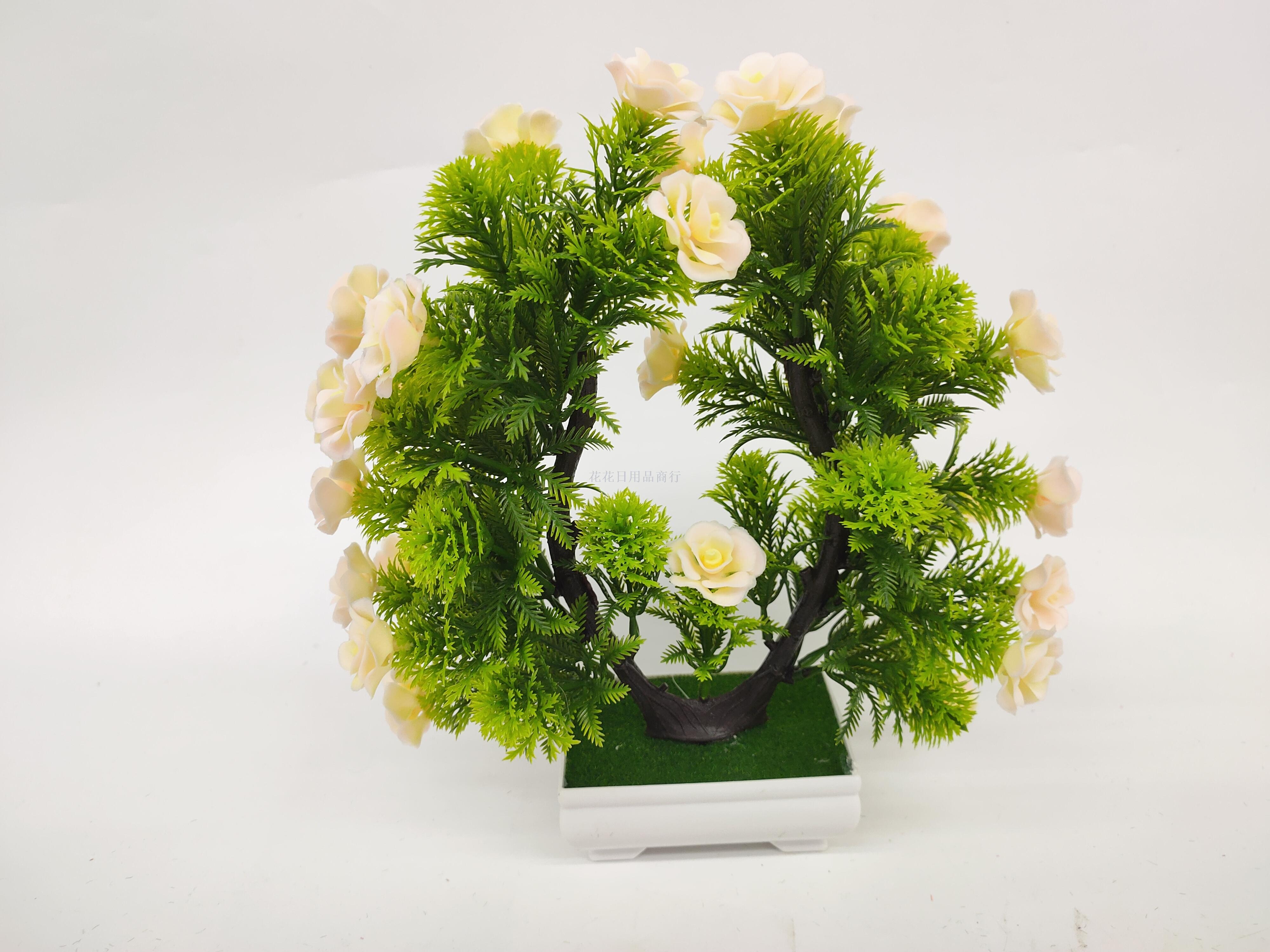 Artificial flower plastic basin u-shaped small peony potted landscape decoration living room bedroom table and so on
