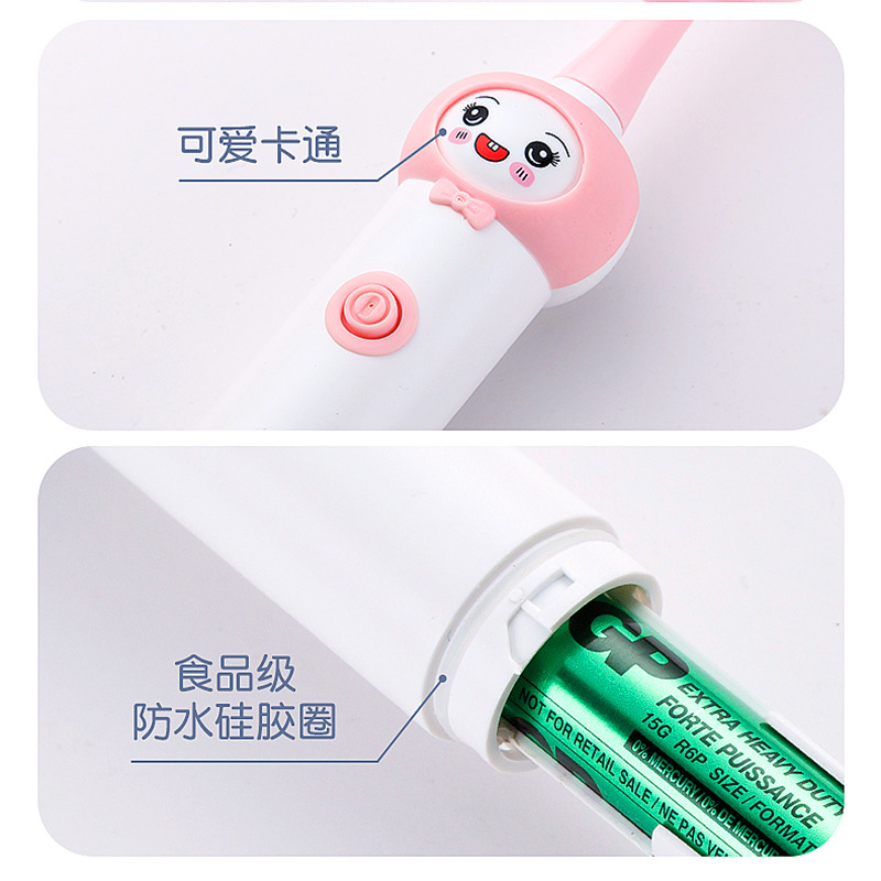 Cartoon Sonic Electric Toothbrush Children Student Party Oral Clean Soft Bristle Automatic Toothbrush Waterproof Non-Slip Small Head Brush