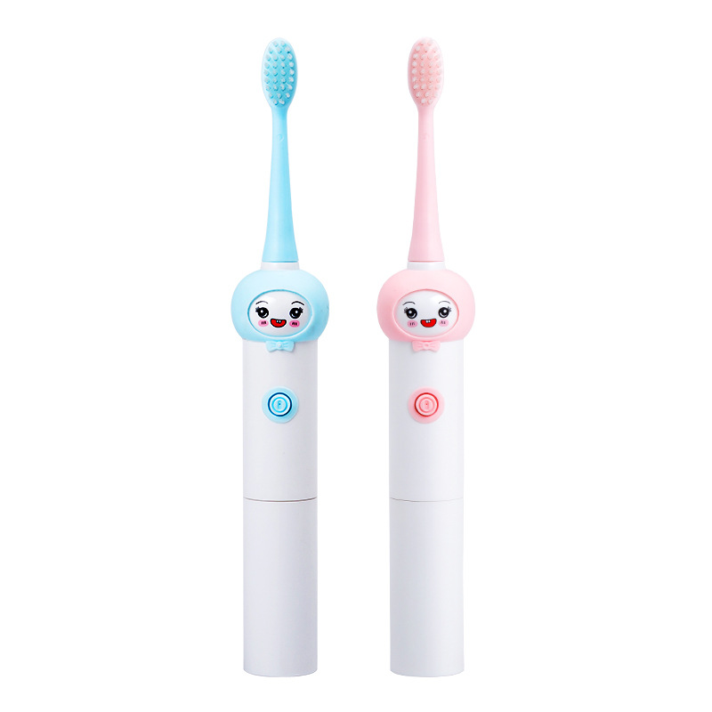 Cartoon Sonic Electric Toothbrush Children Student Party Oral Clean Soft Bristle Automatic Toothbrush Waterproof Non-Slip Small Head Brush
