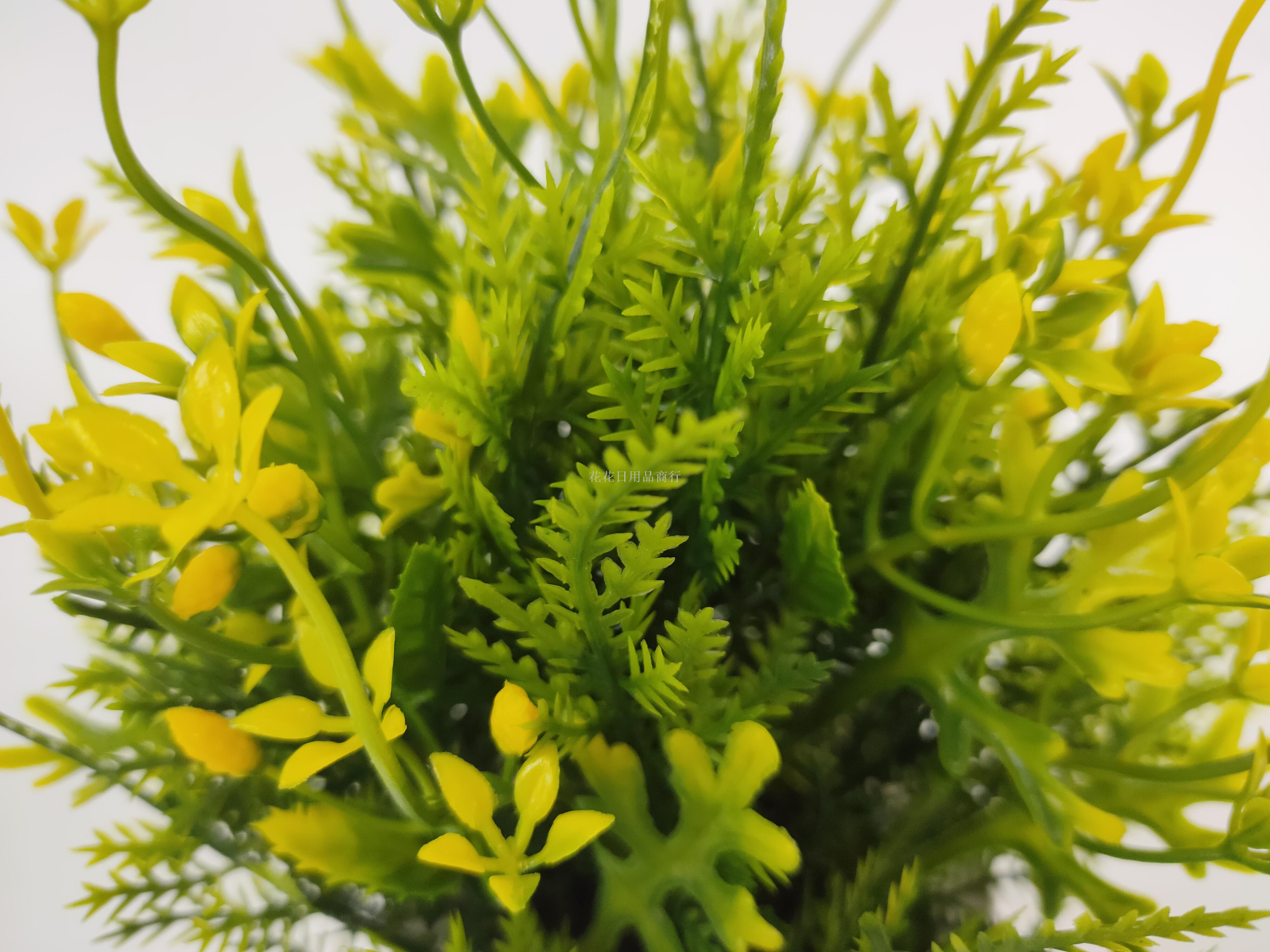 Artificial flower white plastic basin floret green potted landscape decoration living room bedroom table and so on