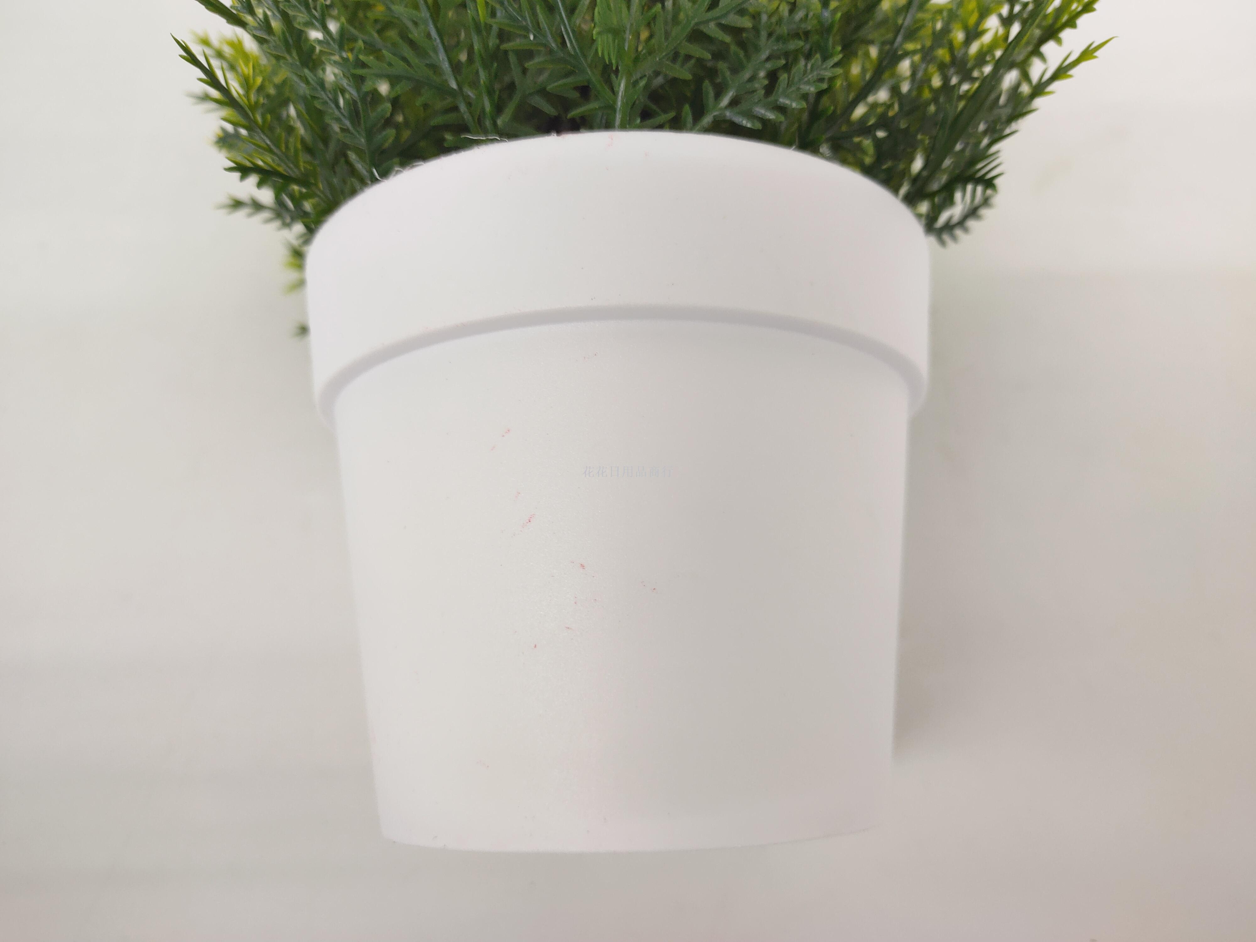 Artificial flower white plastic basin floret green potted landscape decoration living room bedroom table and so on