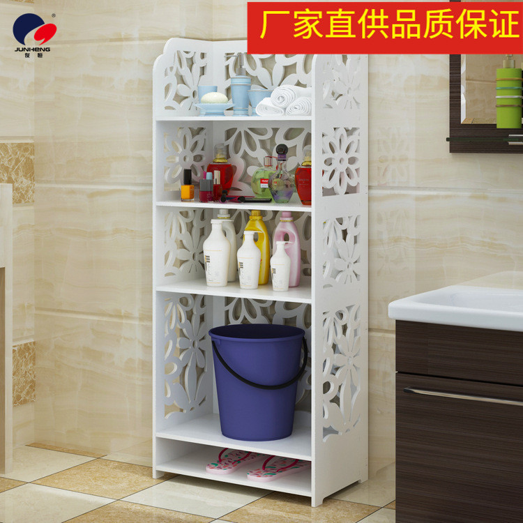 Bathroom Bucket Washbasin Storage Rack Bathroom Floor-Type Door-Free Storage Rack Washstand Side Pastoral Organizing Rack
