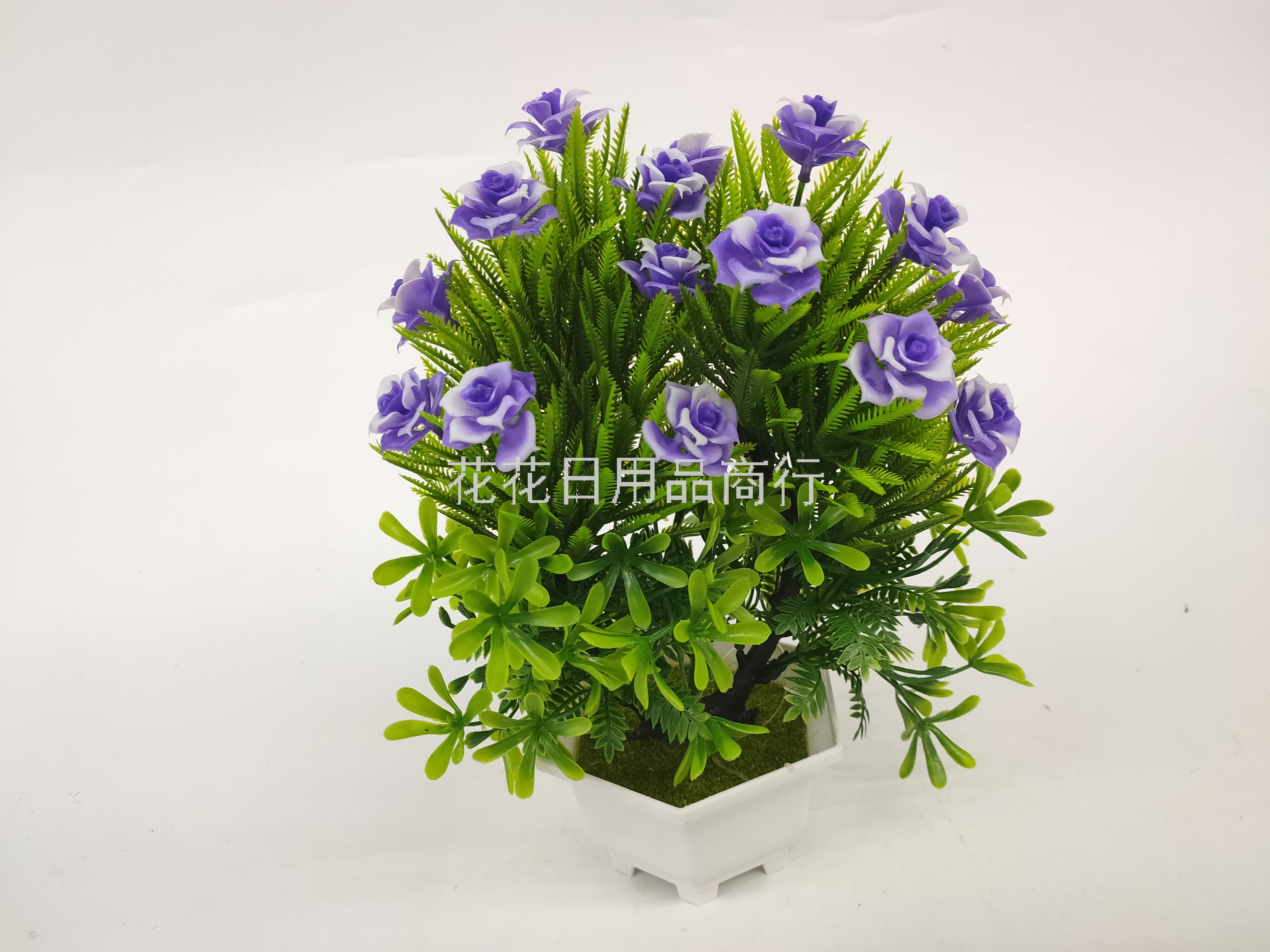 Artificial/Fake Flower White Diamond Plastic Basin Rose Bonsai Decoration Living Room Bedroom Dining Table Bedroom
