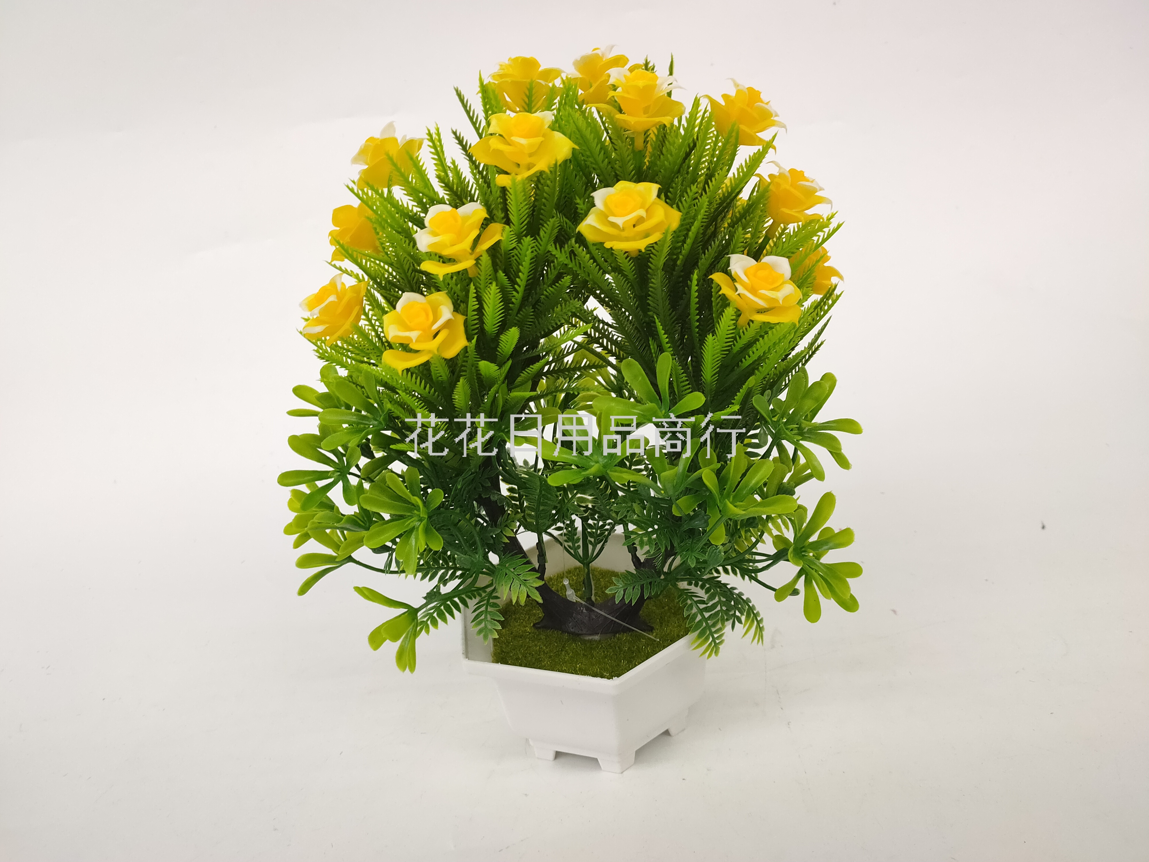 Artificial/Fake Flower White Diamond Plastic Basin Rose Bonsai Decoration Living Room Bedroom Dining Table Bedroom