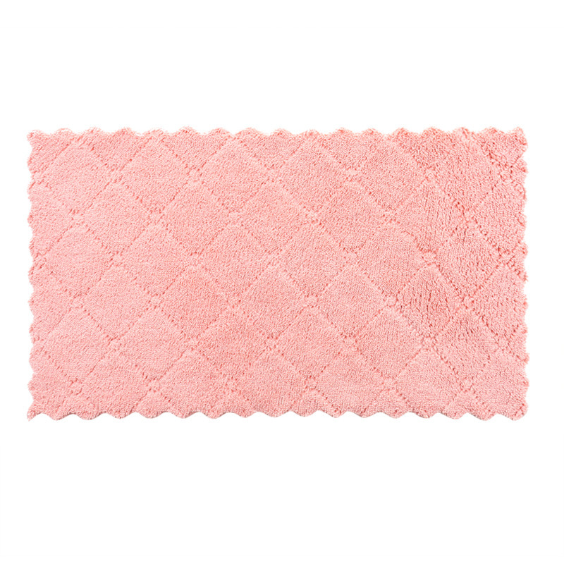 Household Lazy Rag Kitchen Cleaning Dishcloth Double-Sided Scouring Pad Composite Absorbent Cleaning Towel Coral Velvet Rag