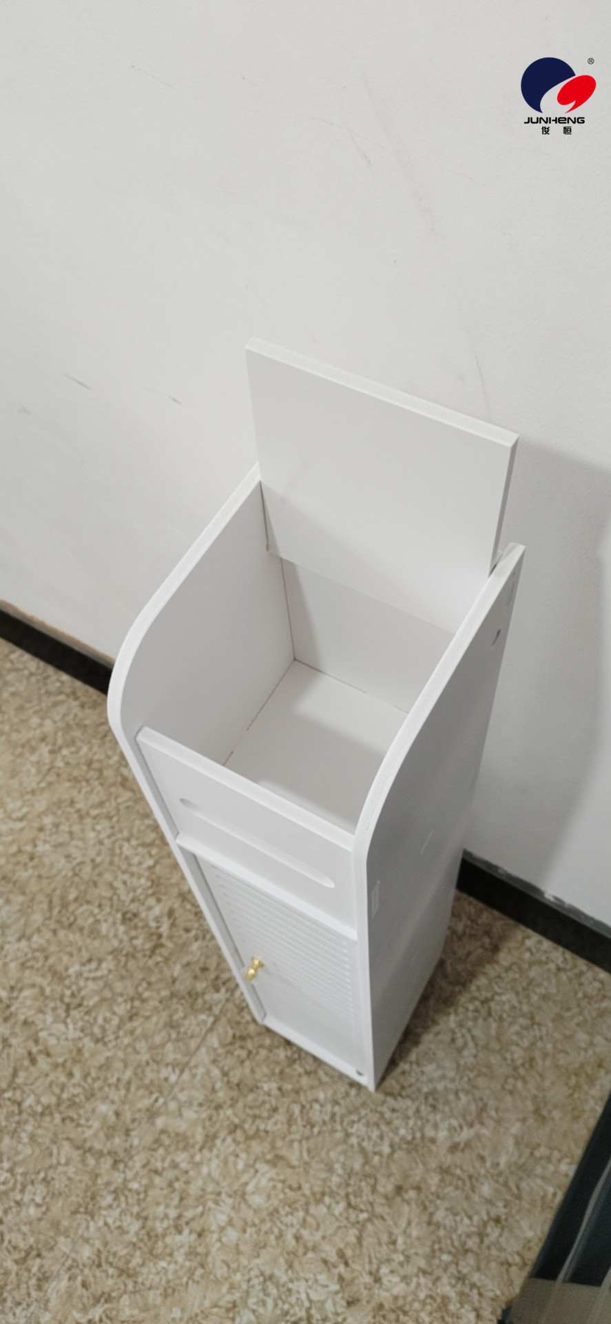 Bathroom Storage Rack Storage Rack Tissue Holder Corner Floor Cabinet with Door Toilet Dressing Table Narrow White