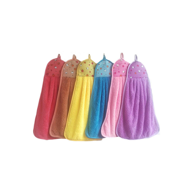 The Factory Direct selling coral velvet thickening wipe hand towel can hang type Kitchen towel Children&#039;s Cartoon Water Wipe Face customization