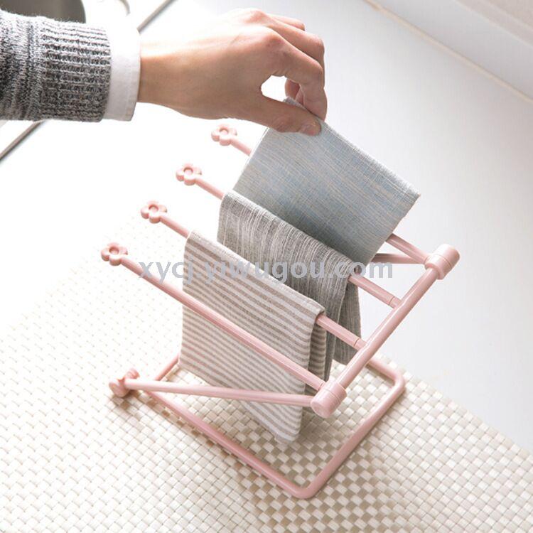 Collapsible vertical kitchen towel rack