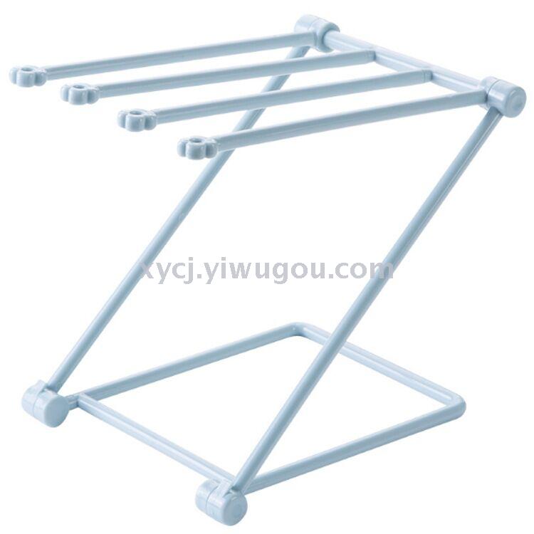Collapsible vertical kitchen towel rack