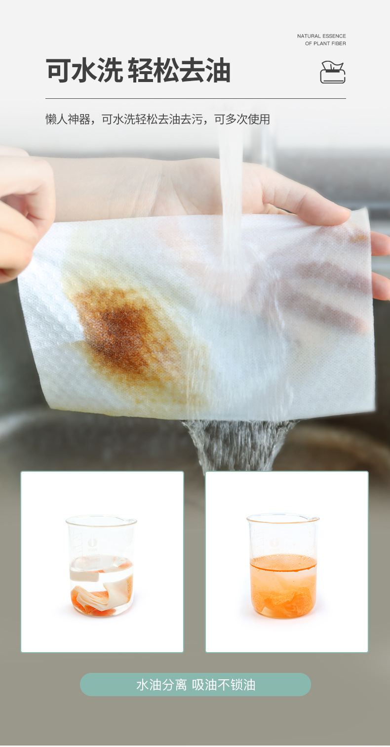 Kitchen Disposable Water Absorption and Oil Removal Cleaning Dish Towel Household Multi-Functional Extraction Wet and Dry Dual-Use Lazy Rag