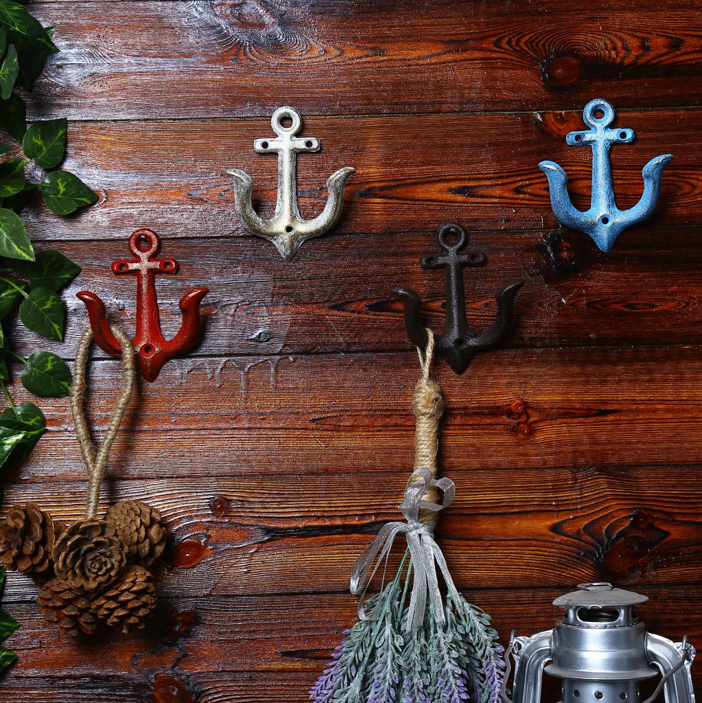 Retro Anchor Hook Coarse Gravel Texture Iron Decoration Wall Decorations Cafe Show Window Decoration Shooting Props