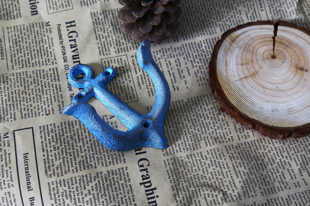 Retro Anchor Hook Coarse Gravel Texture Iron Decoration Wall Decorations Cafe Show Window Decoration Shooting Props