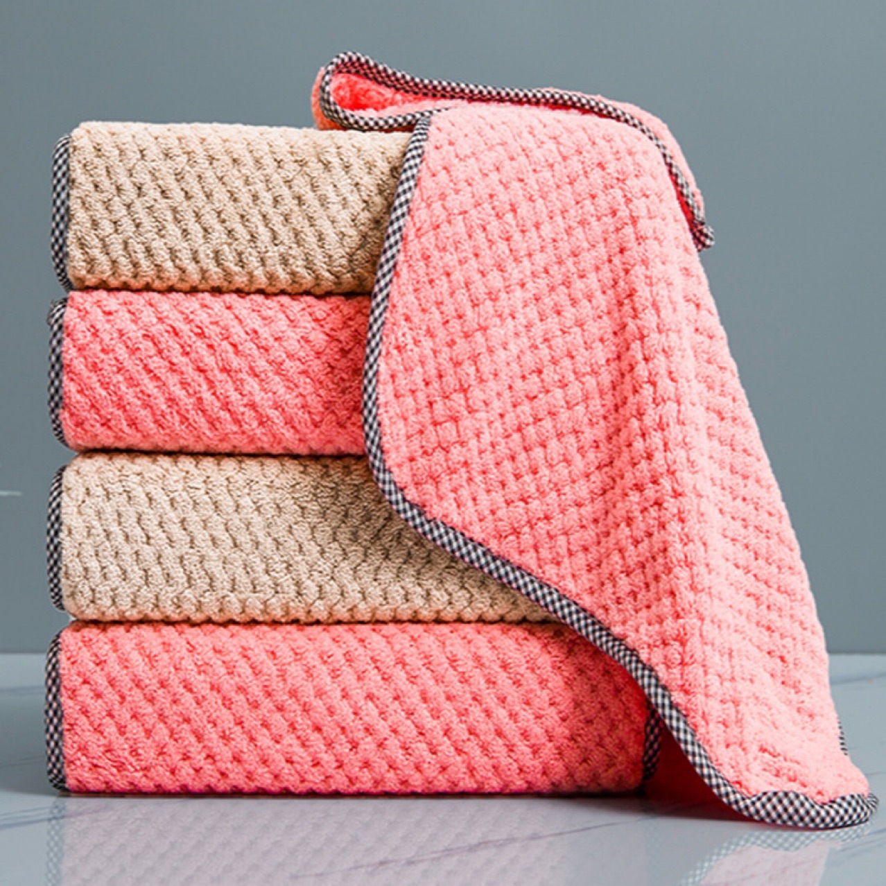 Absorbent Hanging Hand Towel Coral Fleece Lazy Rag Large Kitchen Edge Pineapple Plaid Dishcloth Wholesale Absorbent Hanging Hand Towel Coral Fleece Lazy Rag Large Kitchen Edge Pineapple Plaid Dishcloth Wholesale