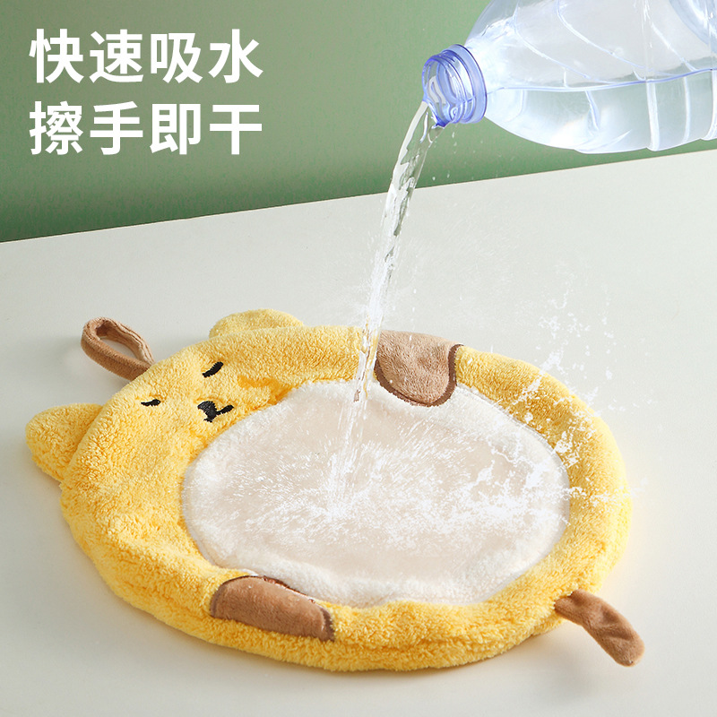 8 Fat Cat Hand Towel Coral Fleece Children&#039;s Cartoon Handkerchief Kitchen Absorbent Rag Hanging Thickening Towel