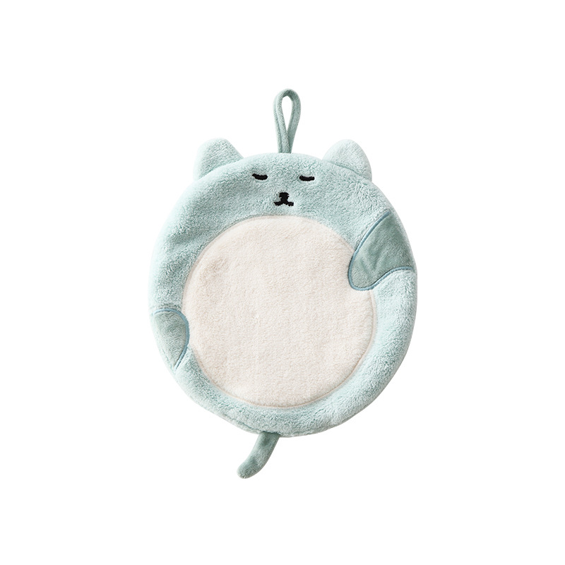 8 Fat Cat Hand Towel Coral Fleece Children&#039;s Cartoon Handkerchief Kitchen Absorbent Rag Hanging Thickening Towel