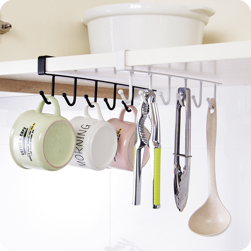 Kitchen Iron Art Non-Marking Nail-Free Hook Multi-Functional Card Clamp Row Hook Wardrobe Tie Organizer Cabinet Storage Hanger