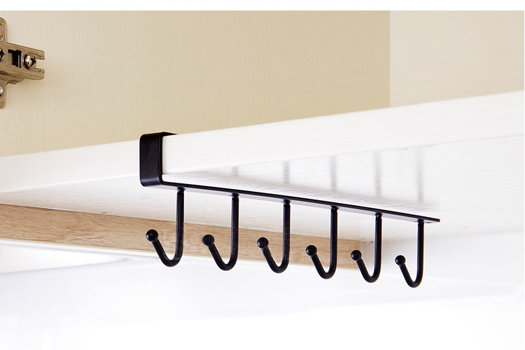 Kitchen Iron Art Non-Marking Nail-Free Hook Multi-Functional Card Clamp Row Hook Wardrobe Tie Organizer Cabinet Storage Hanger