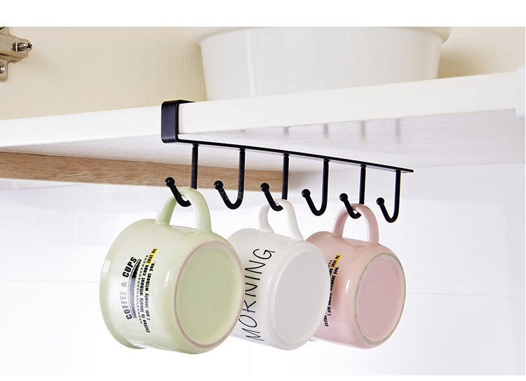 Kitchen Iron Art Non-Marking Nail-Free Hook Multi-Functional Card Clamp Row Hook Wardrobe Tie Organizer Cabinet Storage Hanger
