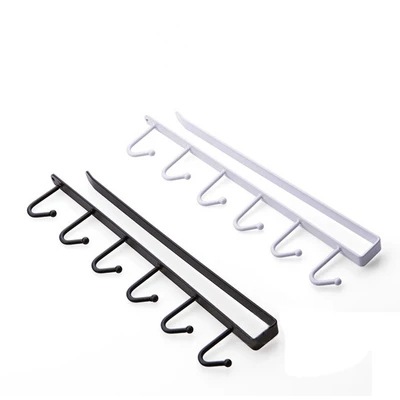 Kitchen Iron Art Non-Marking Nail-Free Hook Multi-Functional Card Clamp Row Hook Wardrobe Tie Organizer Cabinet Storage Hanger