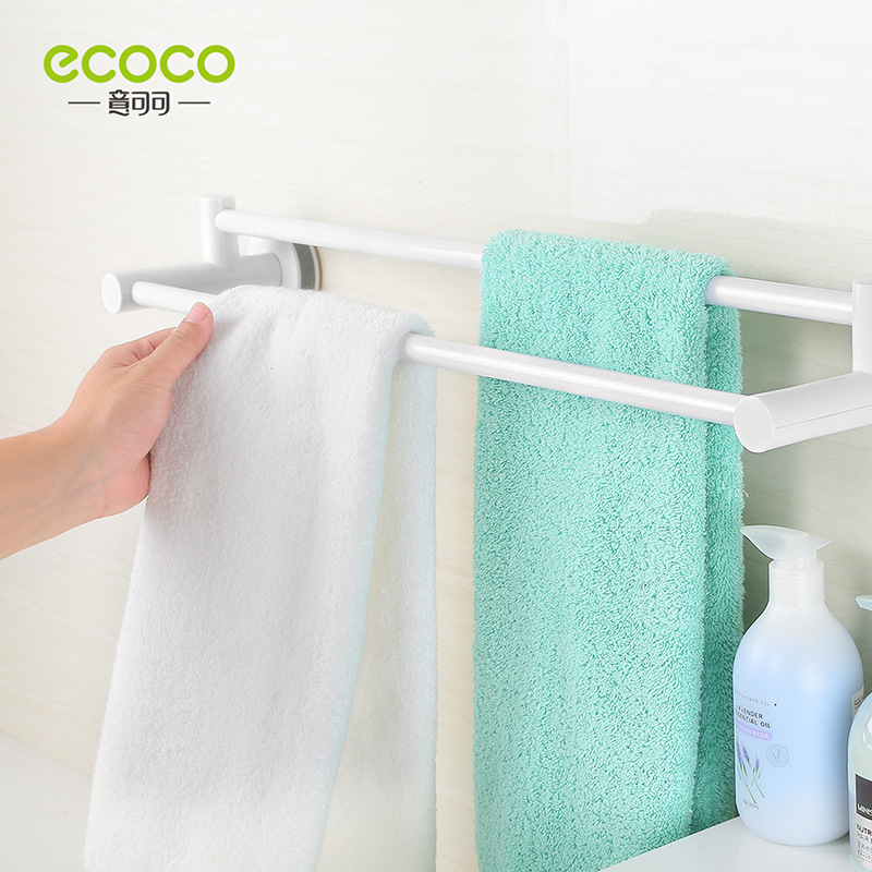 Magic sucker double rod towel rack non-punch bath towel rack bathroom towel rack kitchen towel rack