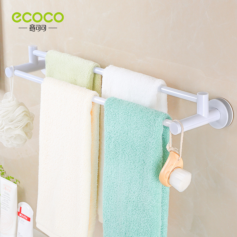 Magic sucker double rod towel rack non-punch bath towel rack bathroom towel rack kitchen towel rack