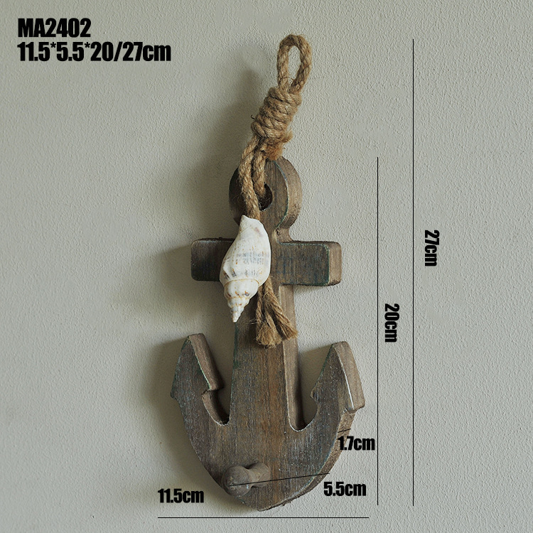 23cm iron Anchor Mediterranean Decorative wood hook Creative Home decoration Marine style Children's room Pendant 23cm iron Anchor Mediterranean Decorative wood hook Creative Home decoration Marine style Children's room Pendant