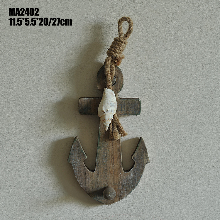 23cm iron Anchor Mediterranean Decorative wood hook Creative Home decoration Marine style Children's room Pendant 23cm iron Anchor Mediterranean Decorative wood hook Creative Home decoration Marine style Children's room Pendant