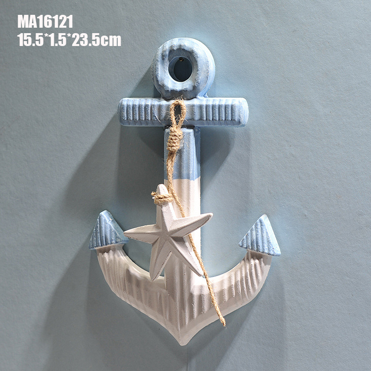 23cm iron Anchor Mediterranean Decorative wood hook Creative Home decoration Marine style Children's room Pendant 23cm iron Anchor Mediterranean Decorative wood hook Creative Home decoration Marine style Children's room Pendant