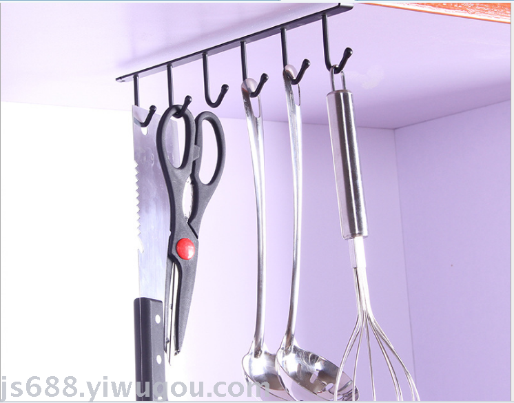 Kitchen iron cooking tool hanger space saving storage rack row hook rack