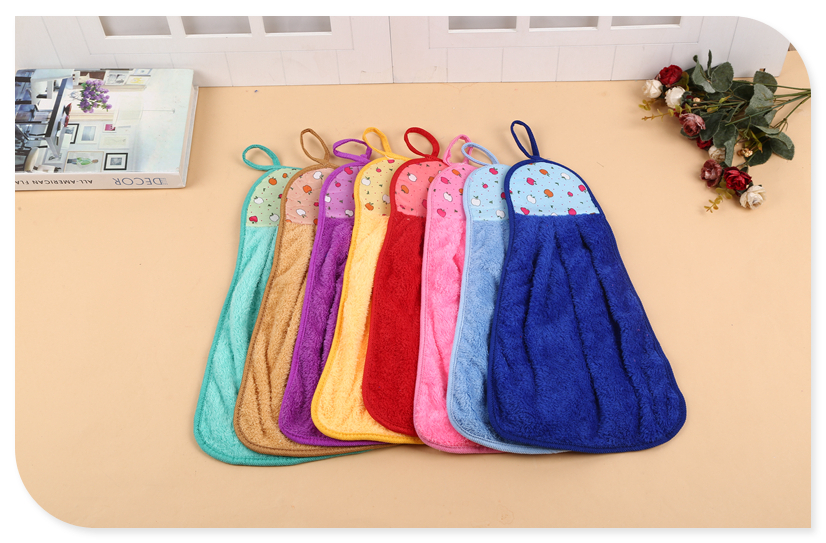 Cartoon coral velvet towel kitchen bathroom wall towel wipe towel.