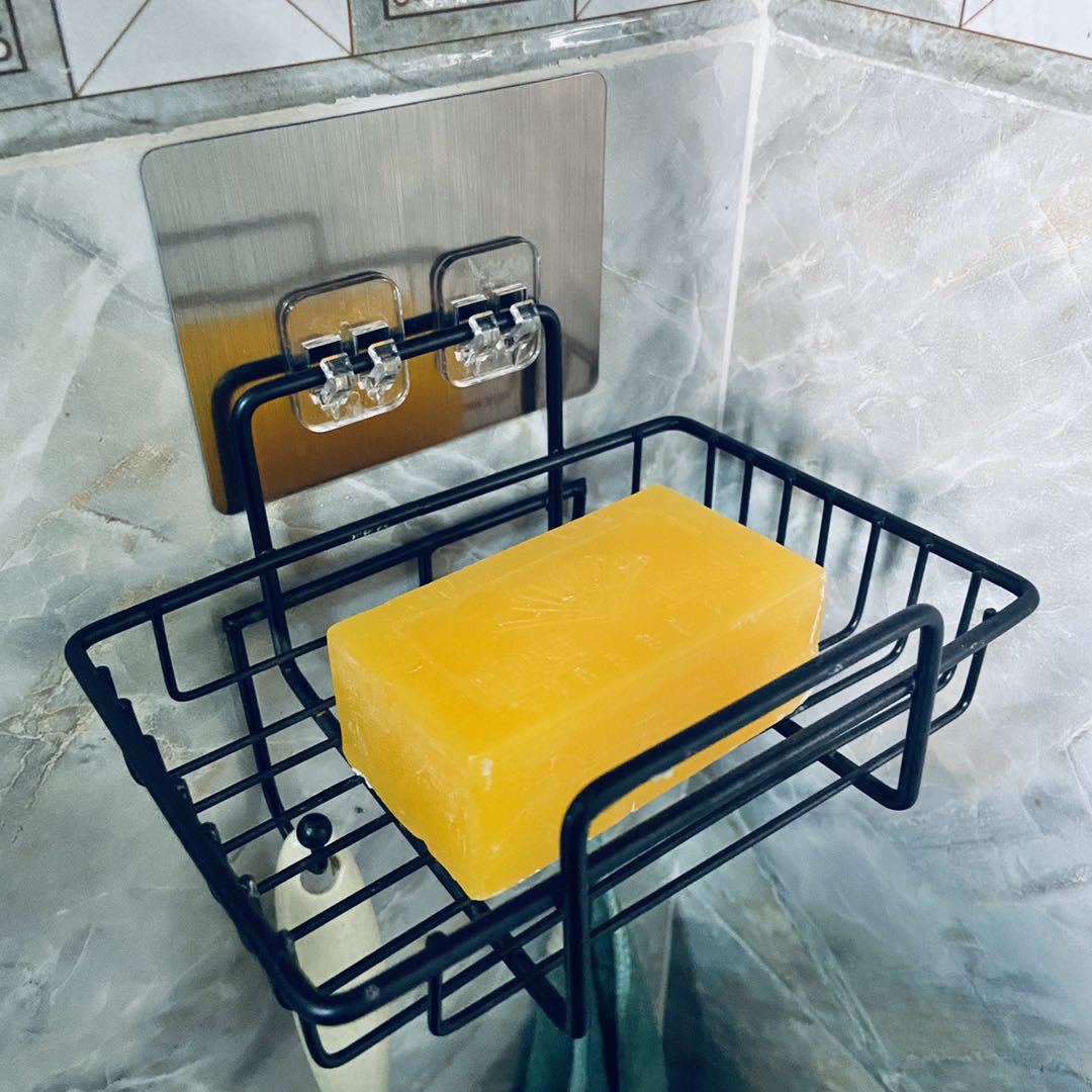 Iron Punch Free Soap Box Wall Hanging Soap Holder Household Bathroom Bathroom Drain with Hook Soap Holder Soap Holder