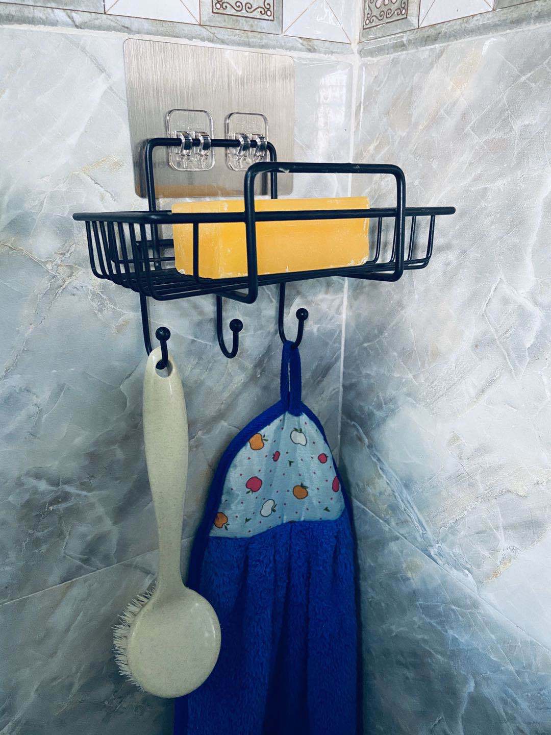 Iron Punch Free Soap Box Wall Hanging Soap Holder Household Bathroom Bathroom Drain with Hook Soap Holder Soap Holder