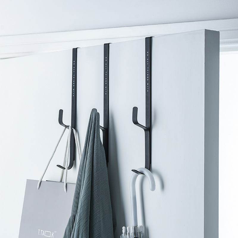 Trackless Hook, Iron Art, removable door back hanger, Coat and Hat shelving, Nail free door hanger, Creative door hanger