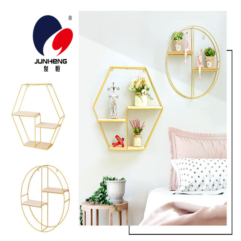 Creative Punch-Free Wall Decoration Hook Bedroom Wall Iron Shelf Wall Decoration