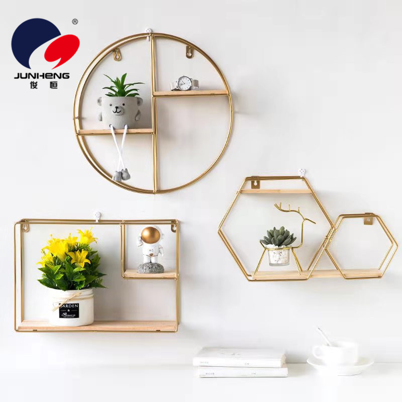 Creative Punch-Free Wall Decoration Hook Bedroom Wall Iron Shelf Wall Decoration