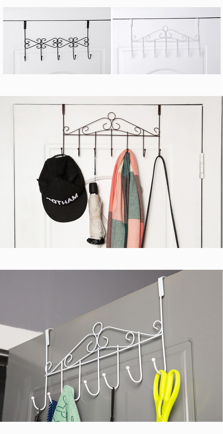 Iron Punch-Free Door Rear Bathroom Towel Hook Creative Door Back Hanger Clothes Hook Coat Hook Nail-Free Hanger Iron Punch-Free Door Rear Bathroom Towel Hook Creative Door Back Hanger Clothes Hook Coat Hook Nail-Free Hanger